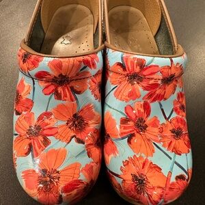 Poppy print Dansko brand Women's Clogs